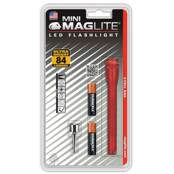 Mini Maglite Pro Led 2 Aaa Flashlight - Blister Pack - Red